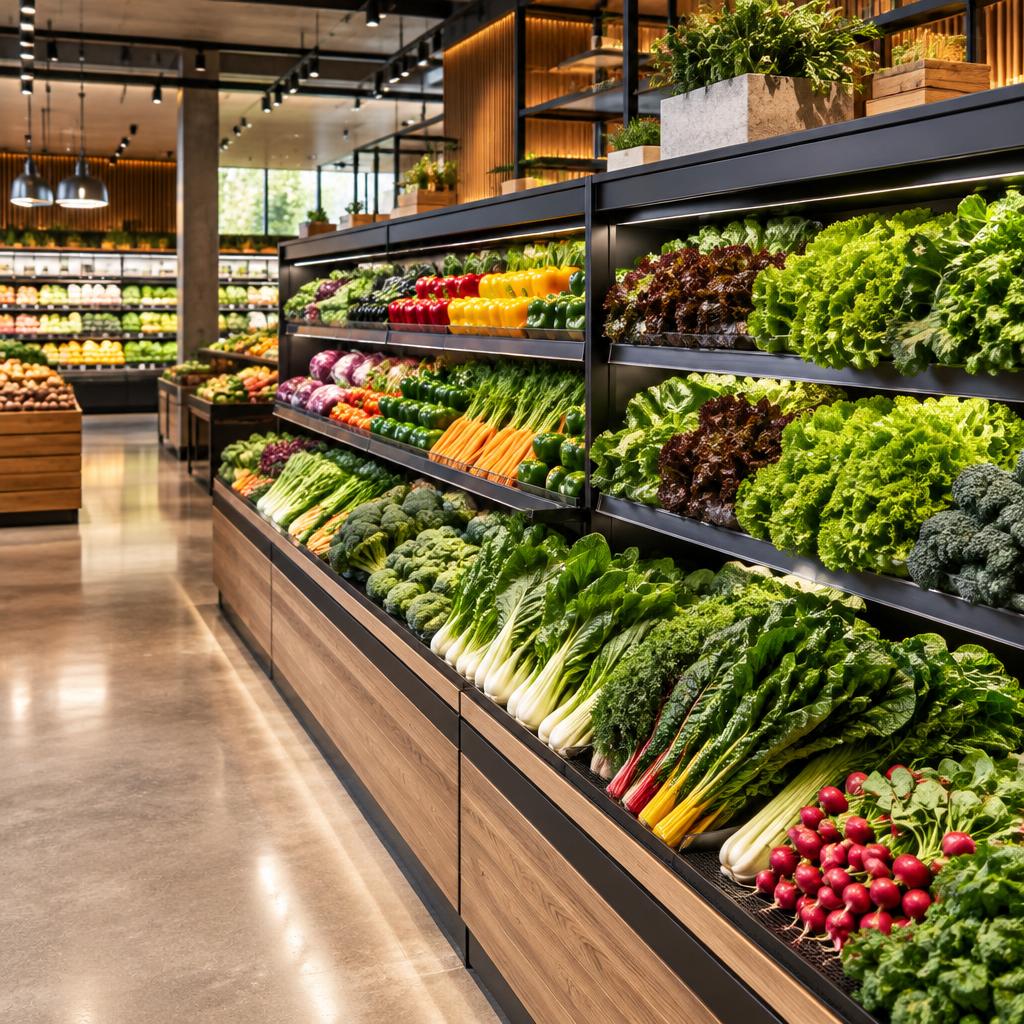 Frische Lebensmittel in einem modernen Supermarkt